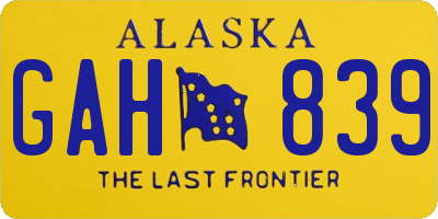 AK license plate GAH839