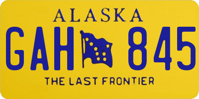 AK license plate GAH845