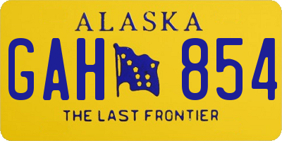 AK license plate GAH854