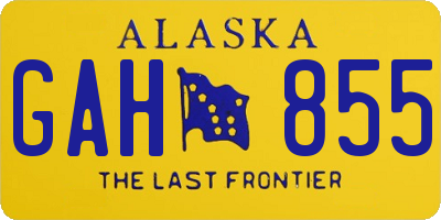 AK license plate GAH855