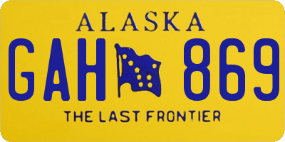 AK license plate GAH869