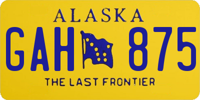 AK license plate GAH875