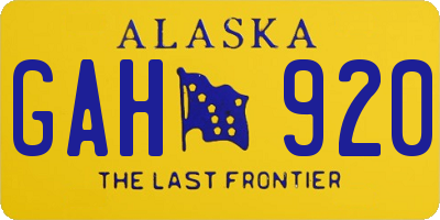 AK license plate GAH920