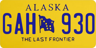 AK license plate GAH930