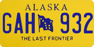 AK license plate GAH932