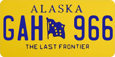 AK license plate GAH966