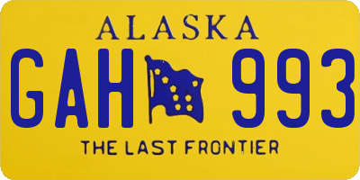 AK license plate GAH993