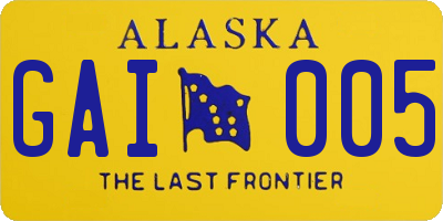 AK license plate GAI005