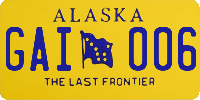 AK license plate GAI006