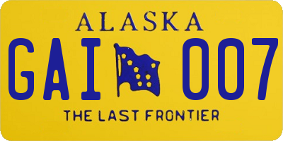 AK license plate GAI007