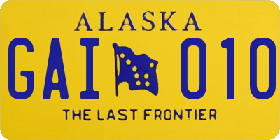 AK license plate GAI010