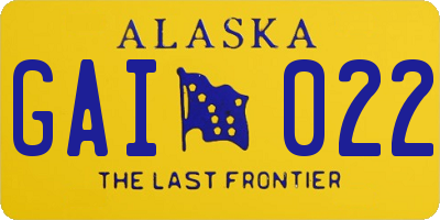 AK license plate GAI022