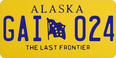 AK license plate GAI024