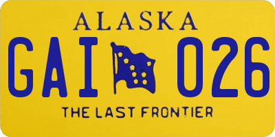AK license plate GAI026
