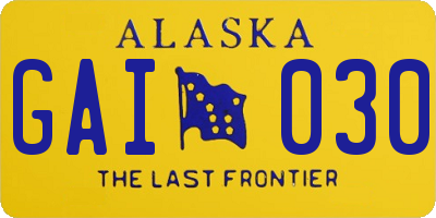 AK license plate GAI030