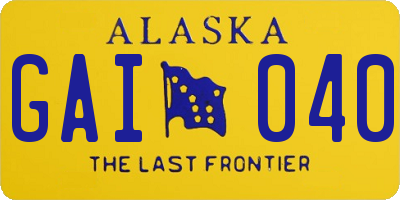 AK license plate GAI040