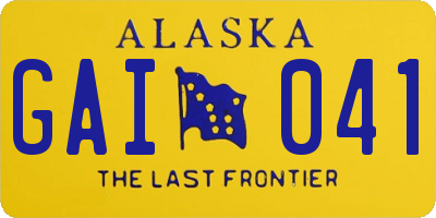 AK license plate GAI041