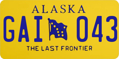 AK license plate GAI043