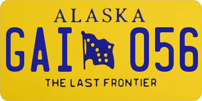 AK license plate GAI056