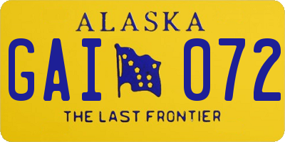 AK license plate GAI072