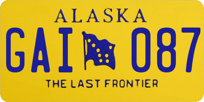 AK license plate GAI087