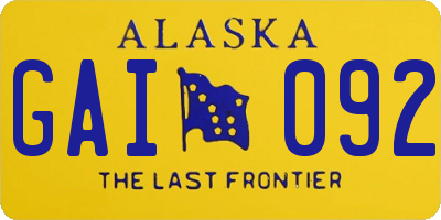 AK license plate GAI092