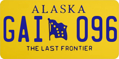 AK license plate GAI096