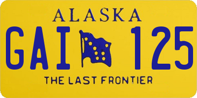 AK license plate GAI125