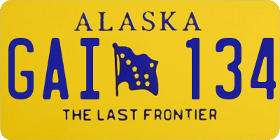 AK license plate GAI134