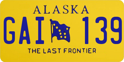 AK license plate GAI139