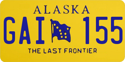 AK license plate GAI155