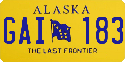 AK license plate GAI183
