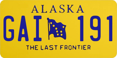 AK license plate GAI191