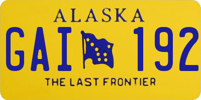 AK license plate GAI192