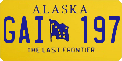 AK license plate GAI197
