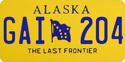 AK license plate GAI204