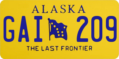 AK license plate GAI209