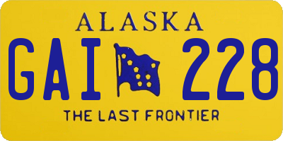 AK license plate GAI228