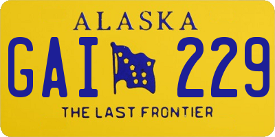AK license plate GAI229