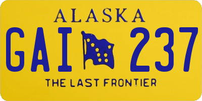 AK license plate GAI237