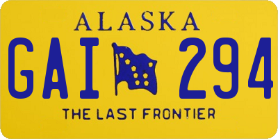 AK license plate GAI294