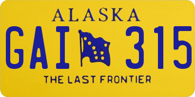 AK license plate GAI315