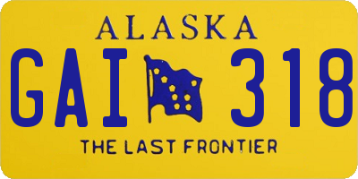 AK license plate GAI318