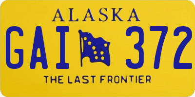 AK license plate GAI372
