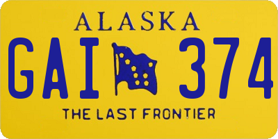 AK license plate GAI374