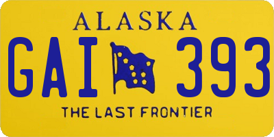AK license plate GAI393