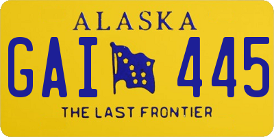 AK license plate GAI445