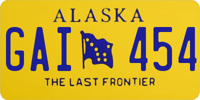 AK license plate GAI454