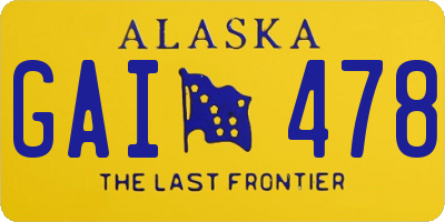 AK license plate GAI478