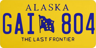 AK license plate GAI804